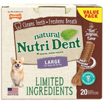 Nylabone Natural Nutri Dent Filet Mignon Dental Chews - Limited Ingredients, Large - 20 Count-Dog-Nylabone-PetPhenom