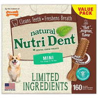 Nylabone Natural Nutri Dent Filet Mignon Dental Chews - Limited Ingredients, MIni - 160 Count-Dog-Nylabone-PetPhenom