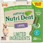 Nylabone Natural Nutri Dent Fresh Breath Dental Chews - Limited Ingredients, Large - 20 Count-Dog-Nylabone-PetPhenom