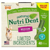 Nylabone Natural Nutri Dent Fresh Breath Dental Chews - Limited Ingredients, Medium - 40 Count-Dog-Nylabone-PetPhenom