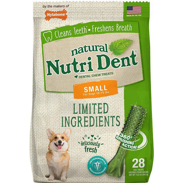 Nylabone Natural Nutri Dent Fresh Breath Dental Chews - Limited Ingredients, Small - 28 Count-Dog-Nylabone-PetPhenom