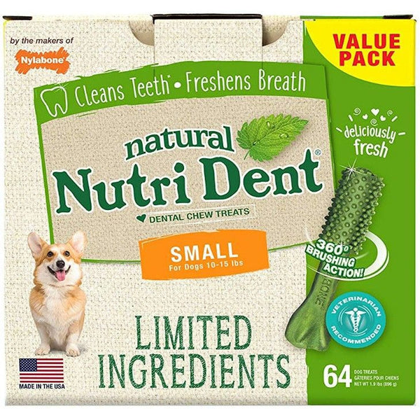 Nylabone Natural Nutri Dent Fresh Breath Dental Chews - Limited Ingredients, Small - 64 Count-Dog-Nylabone-PetPhenom