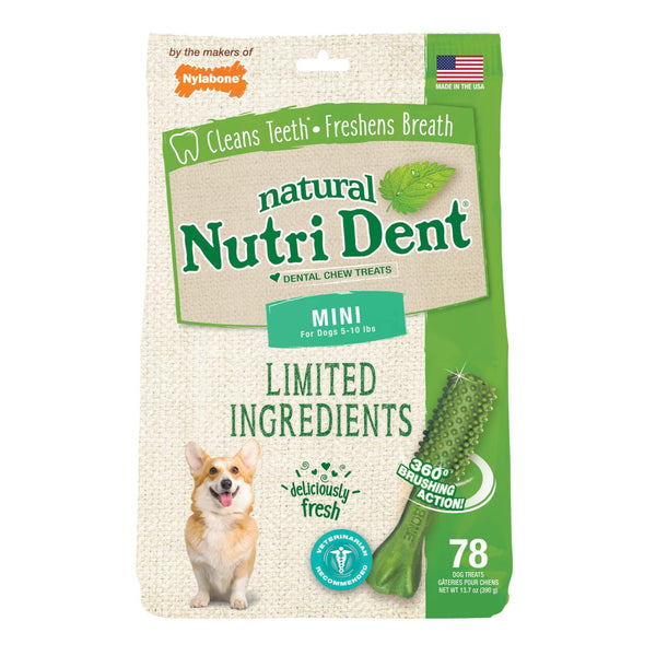 Nylabone Nutri Dent Limited Ingredient Dental Chews Fresh Breath Mini 78 count-Dog-Nylabone-PetPhenom