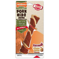 Nylabone Power Chew Alternative Pork Hide Bone Bacon and Peanut Butter Flavor Giant, 1 count-Dog-Nylabone-PetPhenom