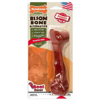 Nylabone Power Chew Bison Bone Alternative Dog Chew Toy Beef Flavor, 1 count-Dog-Nylabone-PetPhenom