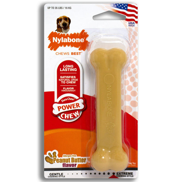 Nylabone Power Chew Peanut Butter Dog Chew Toy Wolf-Dog-Nylabone-PetPhenom