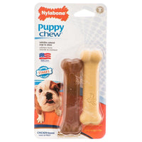 Nylabone Puppy Chew Petite Twin Pack - Chicken & Peanut Butter Nylon Chews, 3.75" Chews - 2 Pack - (For Puppies up to 15 lbs)-Dog-Nylabone-PetPhenom