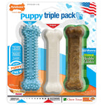 Nylabone Puppy Chew Toy and Treat Triple Pack Regular Blue-Dog-Nylabone-PetPhenom