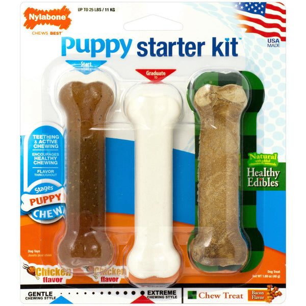 Nylabone Puppy Starter Kit 3 pack Regular-Dog-Nylabone-PetPhenom
