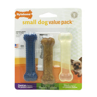 Nylabone Small Dog Chew Toy Value Pack Blue / Brown / Yellow 4.5" x 1.5" x 1.5"-Dog-Nylabone-PetPhenom