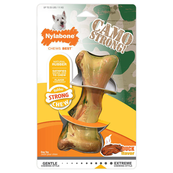Nylabone Strong Chew Rubber Camo Bone Duck Flavor Regular-Dog-Nylabone-PetPhenom