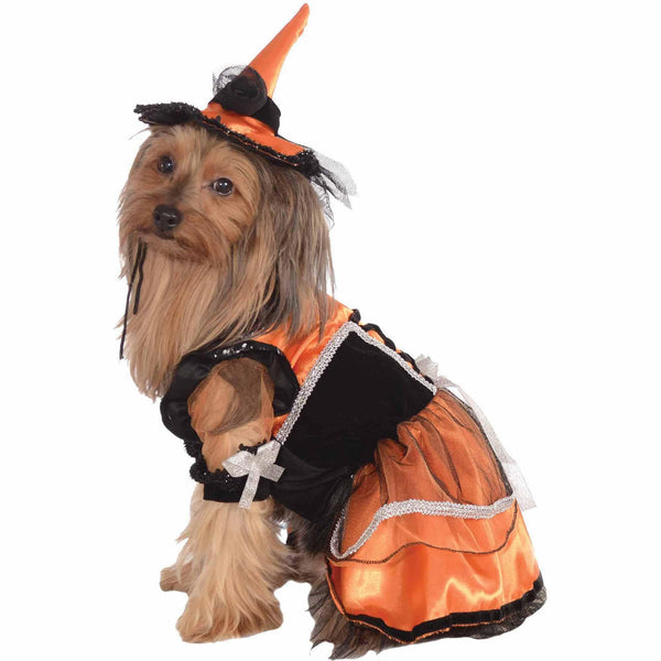Orange Witch Pet Costume-Costumes-Rubies-Large-PetPhenom
