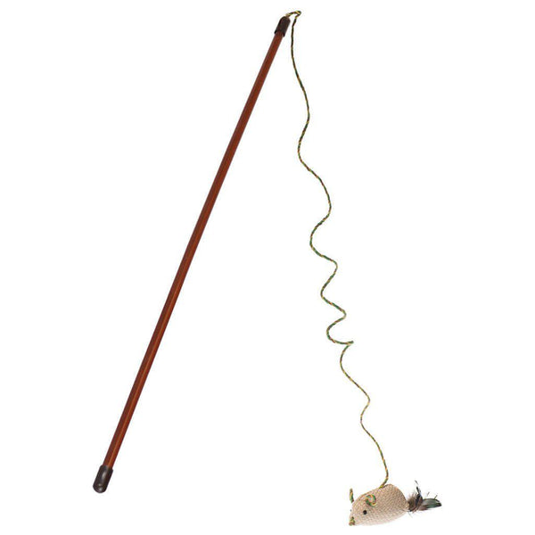 Our Pets Flick'n Stick Wand Cat Toy Brown 2.75" x 1.2" x 18"-Cat-Our Pets-PetPhenom