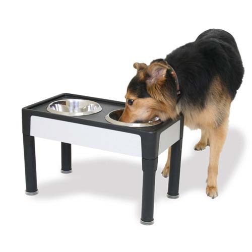 Our Pets Signature Series Dog Elevated Panel Feeder Black / Gray 23" x 12.5" x 8"-Dog-Our Pets-PetPhenom