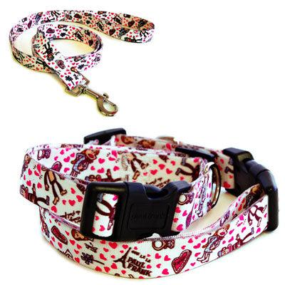 Paul Frank Pet Love Triangle Collars & Leashes -Medium Collar (#26PFC-LTM)-Dog-Paul Frank Pet-PetPhenom