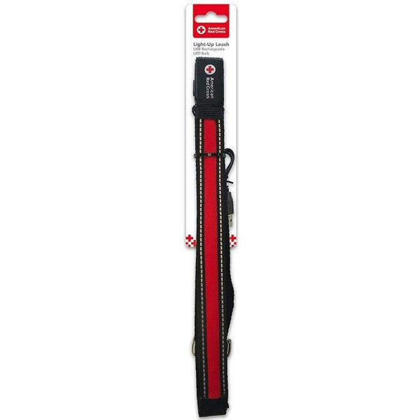 Penn-Plax American Red Cross LED Dog Leash, 4'L-Dog-Penn Plax-PetPhenom