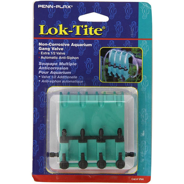 Penn Plax Lok-Tikte Plastic Valve with Hanger 4 Gang Valve, 1 count-Fish-Penn Plax-PetPhenom