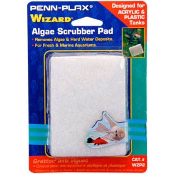 Penn Plax Wizard Algae Scrubber Pad for Acrylic or Glass Aquariums, 3"L x 4"W - 1 count-Fish-Penn Plax-PetPhenom