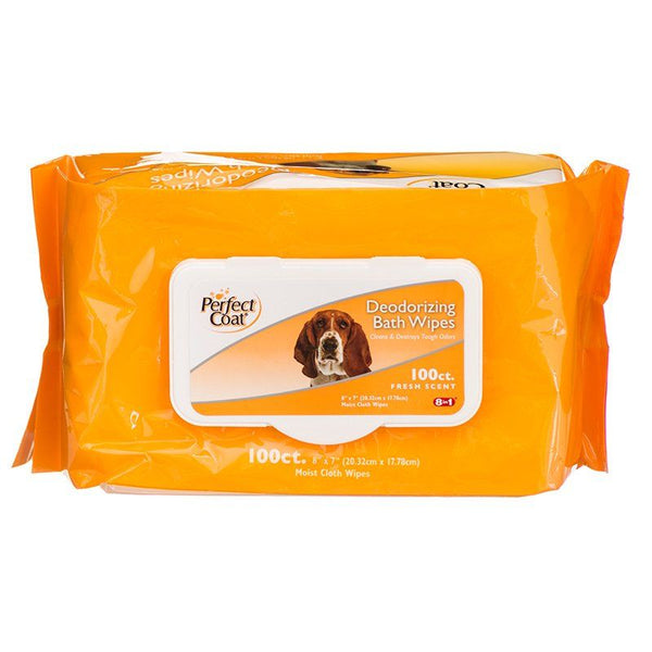 Perfect Coat Deodorizing Bath Wipes for Dogs, 100 Pack-Dog-Perfect Coat-PetPhenom