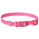 Pet Attire Styles Polka Dot Pink Adjustable Dog Collar, 8"-12" Long x 3/8" Wide-Dog-Coastal Pet Products-PetPhenom