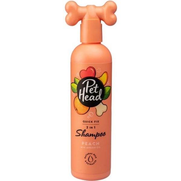 Pet Head Quick Fix 2 in 1 Shampoo for Dogs Peach with Argan Oil, 16 oz-Dog-Pet Head-PetPhenom