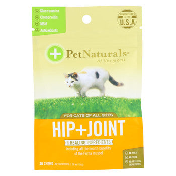 Pet Naturals Of Vermont Hip + Joint Supplement For Cats Of All Sizes - 1 Each - 30 CT-Cat-Pet Naturals Of Vermont-PetPhenom