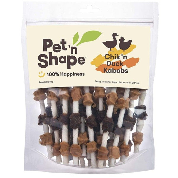 Pet n Shape Chik'N Duck Kabobs All Natural Rawhide Dog Treats, 16 oz-Dog-Pet 'n Shape-PetPhenom