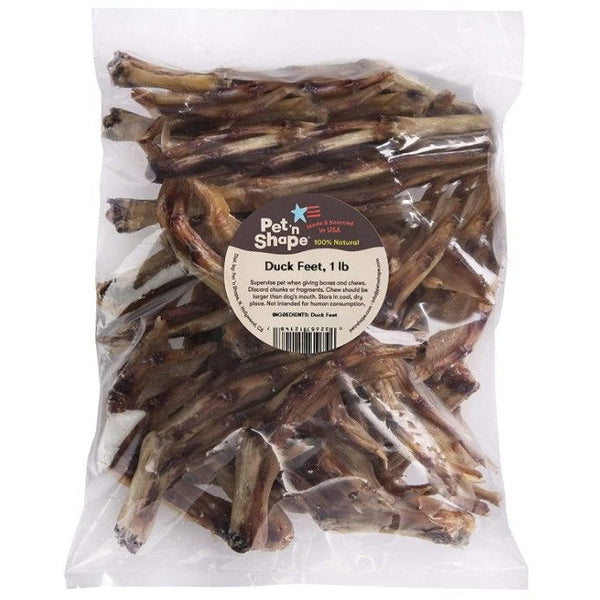 Pet n Shape Duck Feet Dog Treats, 1 lb-Dog-Pet 'n Shape-PetPhenom