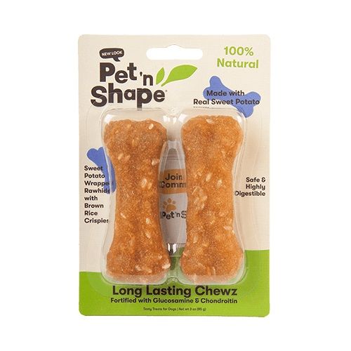Pet 'n Shape Long Lasting Chewz Bone - Sweet Potato Flavor, 4" Long (2 Pack)-Dog-Pet 'n Shape-PetPhenom