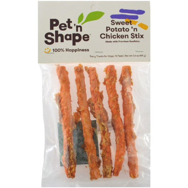 Pet n Shape Sweet Potato n Chicken Stix Made with Beefhide Dog Treat, 1.6 oz-Dog-Pet 'n Shape-PetPhenom