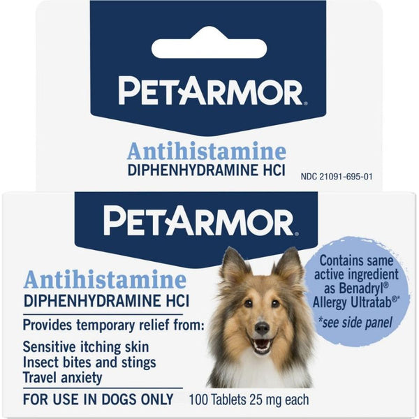 PetArmor Antihistamine Medication for Allergies for Dogs, 100 tabs-Dog-PetArmor-PetPhenom