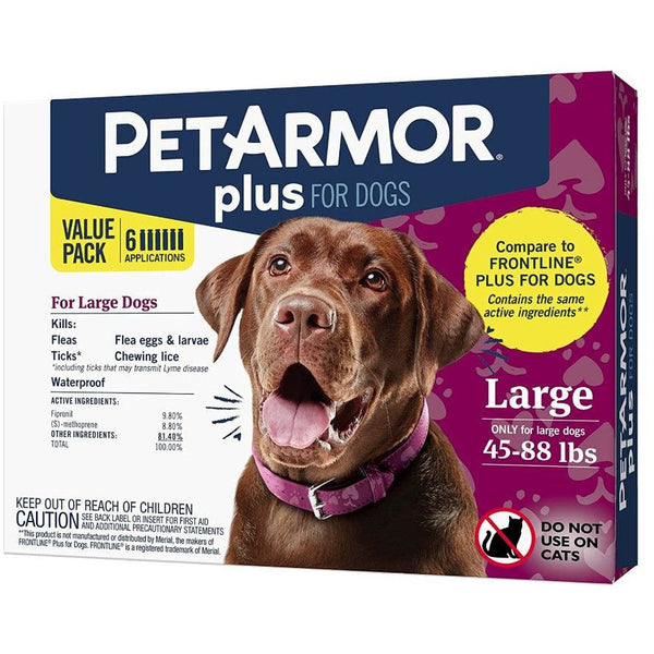 PetArmor Plus Flea and Tick Treatment for Large Dogs (45-88 Pounds), 6 count-Dog-PetArmor-PetPhenom