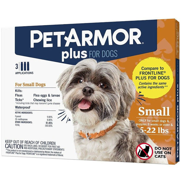 PetArmor Plus Flea and Tick Treatment for Small Dogs (5-22 Pounds), 3 count-Dog-PetArmor-PetPhenom