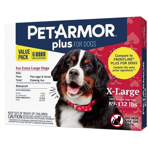 PetArmor Plus Flea and Tick Treatment for X-Large Dogs (89-132 Pounds), 6 count-Dog-PetArmor-PetPhenom
