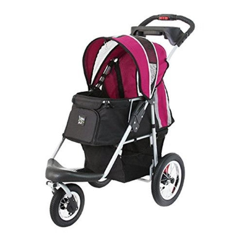 Petique All Terrain Pet Jogger Stroller for Dogs and Cats Berry, 1 count-Dog-Petique-PetPhenom