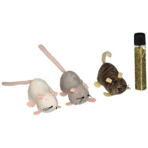 Petlinks Lil' Creepers Mice Refillable w/Catnip Tube Set of 3-Dog-Petlinks-PetPhenom