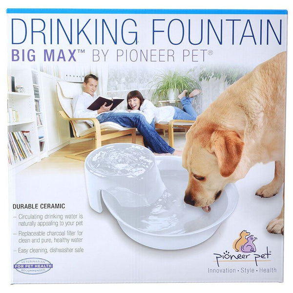 Pioneer Big Max Ceramic Drinking Fountain - White, 128 oz-Dog-Pioneer Pet-PetPhenom