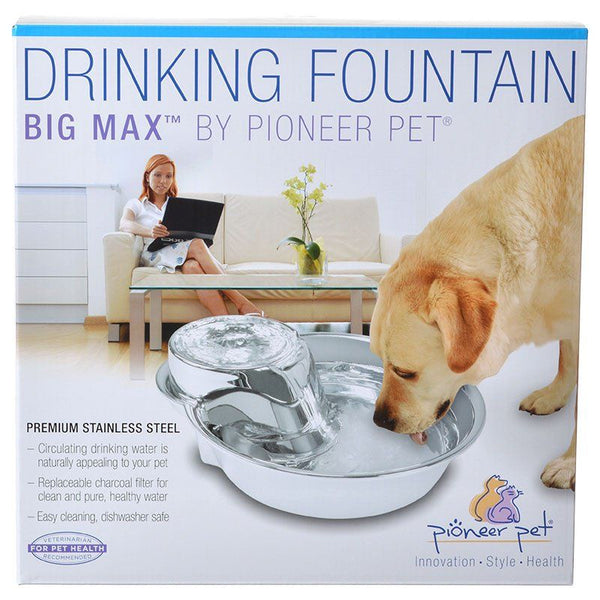 Pioneer Big Max Stainless Steel Drinking Fountain, 128 oz-Dog-Pioneer Pet-PetPhenom