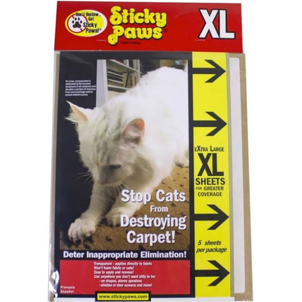 Pioneer Sticky Paws XL Sheets, 5 Pack - (9"L x 12"W)-Cat-Pioneer Pet-PetPhenom