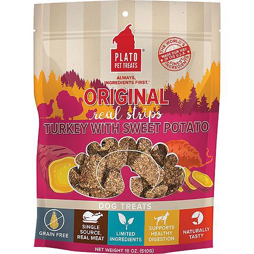 Plato Dog Strips Grain Free Turkey Sweet Potato 18 Oz.-Dog-Plato-PetPhenom