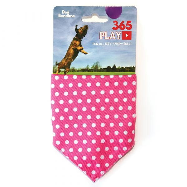Play 365 Slip on Collar Bandana -Pink Dot-Dog-Play 365-PetPhenom