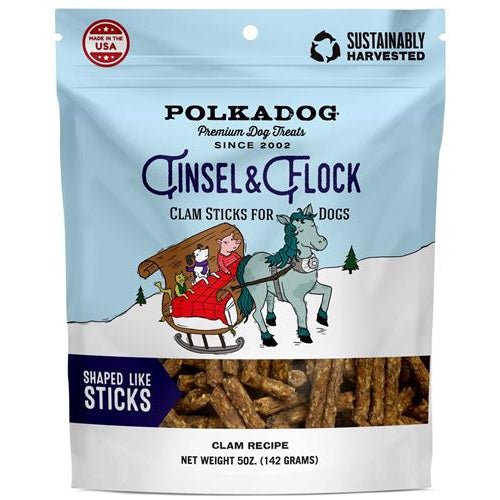 PolkaDog Bakery Clam Tinsel & Flock - 5oz Bag Treats by Polkadog-Dog-Polka Dog-PetPhenom