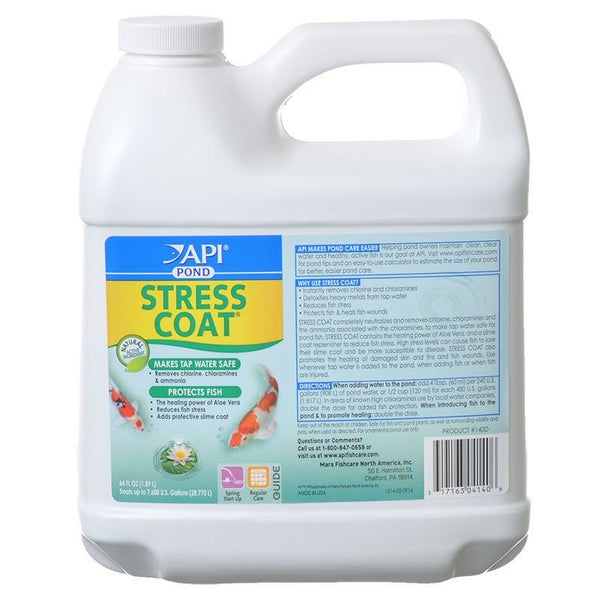 PondCare Stress Coat Plus Fish & Tap Water Conditioner for Ponds, 64 oz (Treats 7,680 Gallons)-Fish-Pond Care-PetPhenom