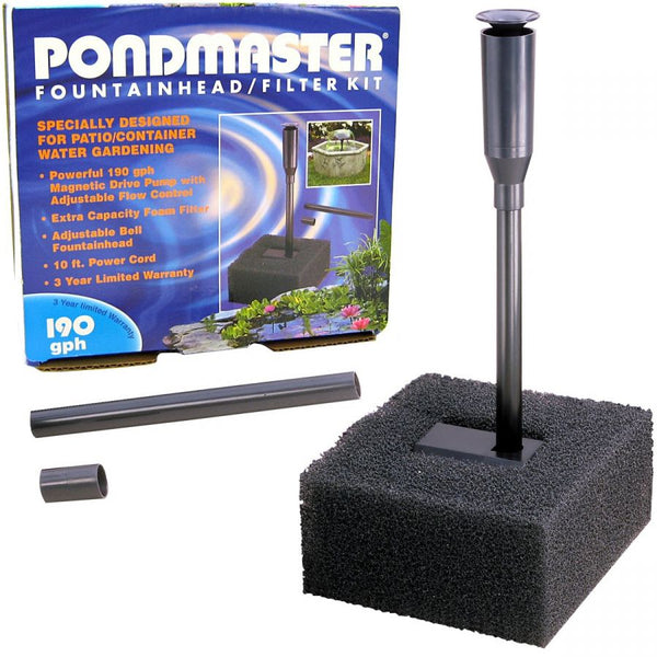 Pondmaster Fountain Head & Filter Kit, 190 GPH-Fish-Pondmaster-PetPhenom