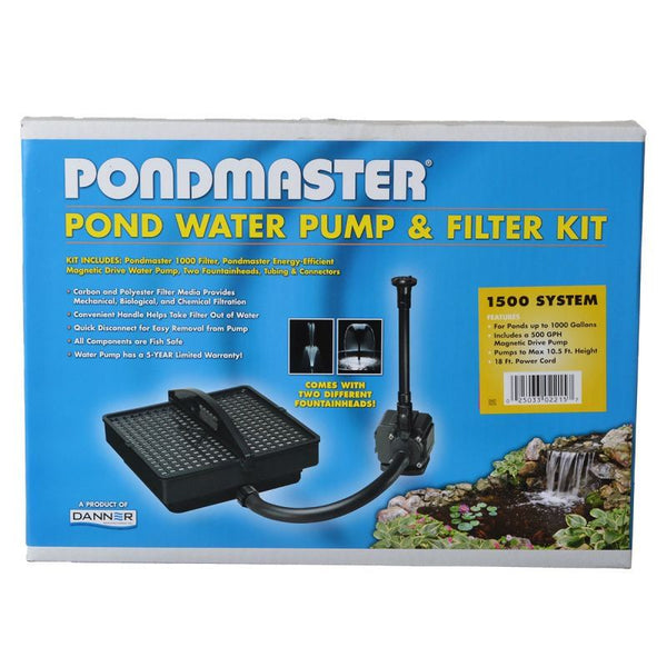 Pondmaster Garden Pond Filter System Kit, Model 1500 - 500 GPH (Up to 1,000 Gallons)-Fish-Pondmaster-PetPhenom