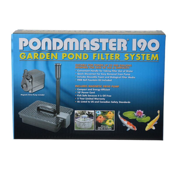 Pondmaster Garden Pond Filter System Kit, Model 190 - 190 GPH (Up to 400 Gallons)-Fish-Pondmaster-PetPhenom