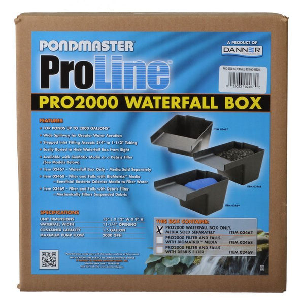 Pondmaster Pro Series Pond Biological Filter & Waterfall, Pro 2000 - (15"L x 12"W x 11.25"H)-Fish-Pondmaster-PetPhenom