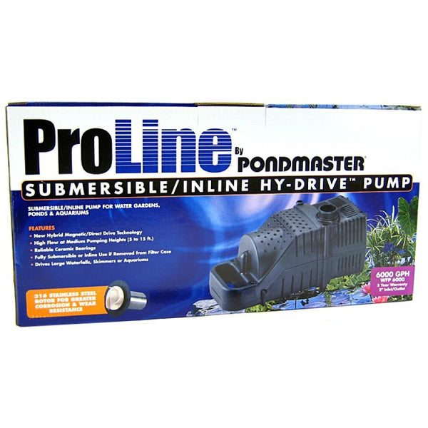 Pondmaster ProLine Submersible/Inline Hy-Drive Pump, 6,000 GPH with 20' Cord-Fish-Pondmaster-PetPhenom