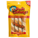 Pork Chomps Twistz Pork Chews - Peanut Butter Flavor, Large Twists - 4 Count-Dog-Scott Pet-PetPhenom