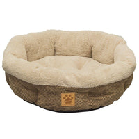 Precision Pet Natural Surroundings Shearling Dog Donut Bed - Coffee, 21" Diameter x 5" High-Dog-Precision Pet-PetPhenom